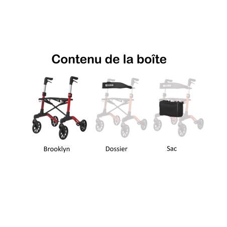 Rollator 4 roues pliable Brooklyn