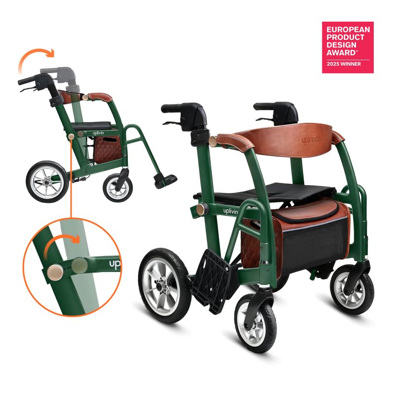 Déambulateur et chaise roulante 2-en-1 Glide