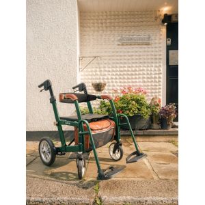 Déambulateur et chaise roulante 2-en-1 Glide Vert - Présentation