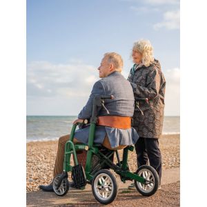 Déambulateur et chaise roulante 2-en-1 Glide Vert - A la plage