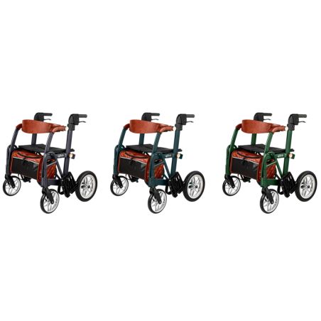 Déambulateur et chaise roulante 2-en-1 Glide Coloris