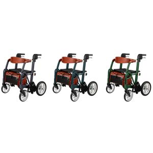 Déambulateur et chaise roulante 2-en-1 Glide Coloris